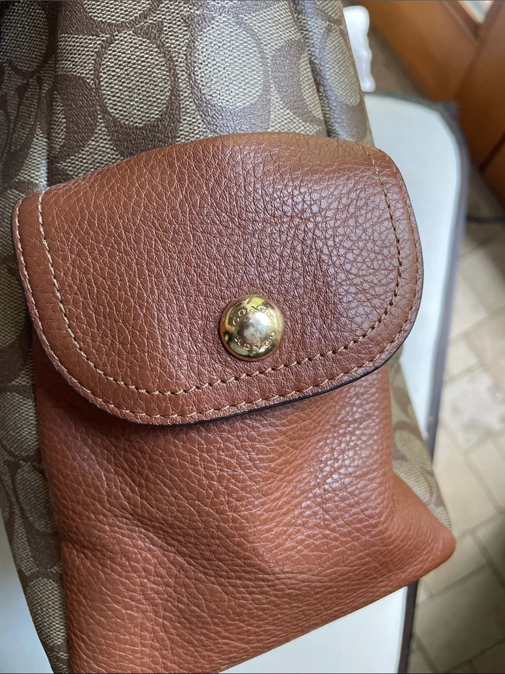 Coach C1523 Pennie Crossbody Shoulder Bag Signature Canvas Hobo Bag As Is - Picture 16 of 16